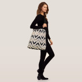 Gold en Glitter Chevron Crossbody Tas (Op model)