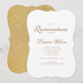Gold en glitter Quinceanera Kaart (Voorkant / Achterkant)