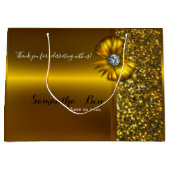 Gold en Glitter Weddenschap Dank je cadeau Groot Cadeauzakje (Voorkant)