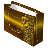 Gold en Glitter Weddenschap Dank je cadeau Groot Cadeauzakje (Voorkant Gekanteld)