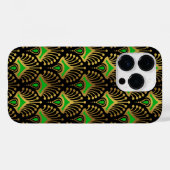 Gold en green Art Deco-patroon op zwart Case-Mate iPhone Case (Achterkant (horizontaal))