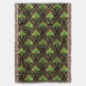 Gold en green Art Deco-patroon op zwart Deken (Voorkant Verticaal)