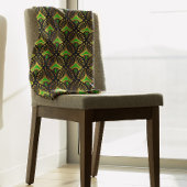 Gold en green Art Deco-patroon op zwart Fleece Deken