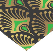 Gold en green Art Deco-patroon op zwart Lange Tafelloper (Hoek)