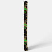 Gold en green Art Deco-patroon op zwart Samsung Galaxy Hoesje (Linkerkant)