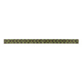 Gold en green Art Deco-patroon op zwart Satijnen Lint (Voorkant)