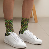 Gold en green Art Deco-patroon op zwart Sokken