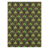Gold en green Art Deco-patroon op zwart Tafelkleed (Voorkant)