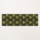 Gold en green Art Deco-patroon op zwart Yogamat (Achterkant (horizontaal))