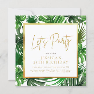 Gold en Green Birthday  Kaart
