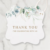 Gold en Green Botanical Weddenschap Hartelijk dank Bedankjes Labels (Achterkant)