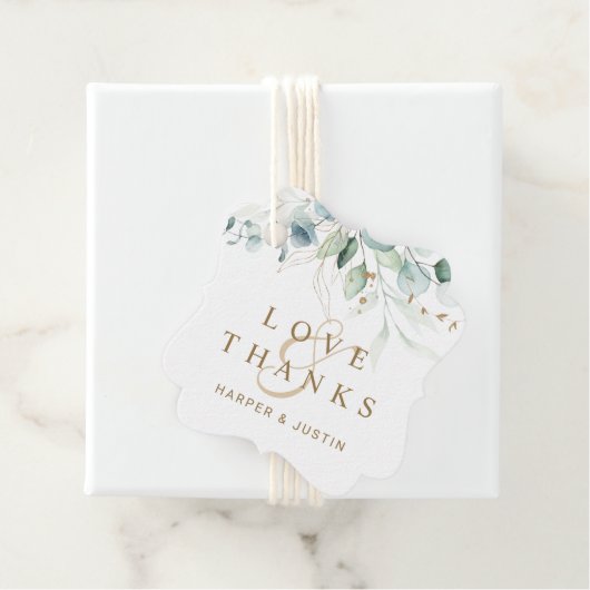 Gold en Green Botanical Weddenschap Hartelijk dank Bedankjes Labels (In situ)