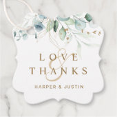 Gold en Green Botanical Weddenschap Hartelijk dank Bedankjes Labels (Voorkant)