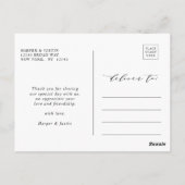 Gold en Green Botanical Weddenschap Hartelijk dank Briefkaart (Achterkant)