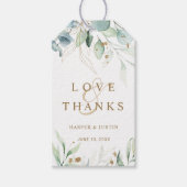 Gold en Green Botanical Weddenschap Hartelijk dank Cadeaulabel (Voorkant)