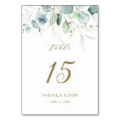 Gold en Green Botanical Wedding Kaart (Voorkant)