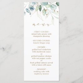 Gold en Green Botanical Wedding Menu