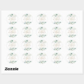 Gold en Green Botanical Wedding Ronde Sticker (Vel)
