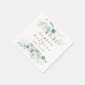 Gold en Green Botanical Wedding Servet (Hoek)