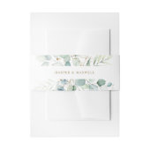 Gold en Green Botanical Wedding Uitnodigingen Wikkel (Voorkant Voorbeeld)