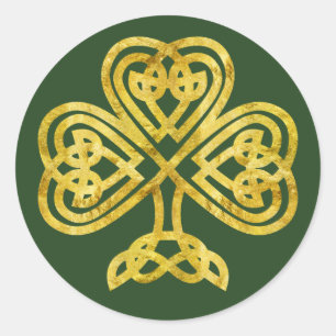 Gold en Green Celtic Knot Shamrock Sticker