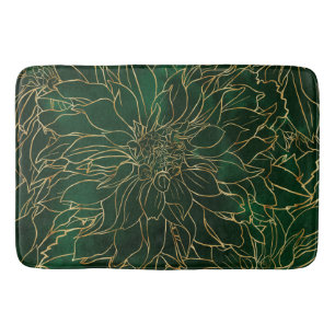 Gold en Green Dahlia Flower Badmat