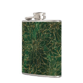 Gold en Green Dahlia Flower Heupfles (Links)