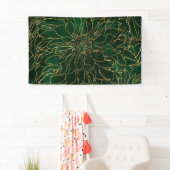 Gold en Green Dahlia Flower Spandoek (Insitu)