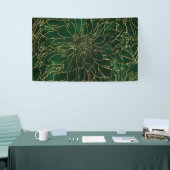 Gold en Green Dahlia Flower Spandoek (Beurs)