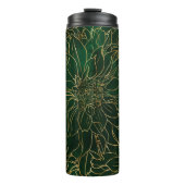 Gold en Green Dahlia Flower Thermosbeker (Voorkant)