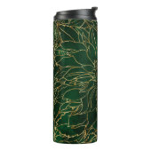 Gold en Green Dahlia Flower Thermosbeker (Gedraaid links)