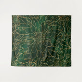 Gold en Green Dahlia Flower Wandkleed (Voorkant (horizontaal))