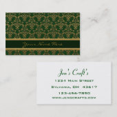 Gold- en Green Damask-patroon Visitekaartje (Voorkant / Achterkant)
