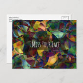 Gold en Green Digital Art "Ik mis je gezicht" Briefkaart (Voorkant / Achterkant)