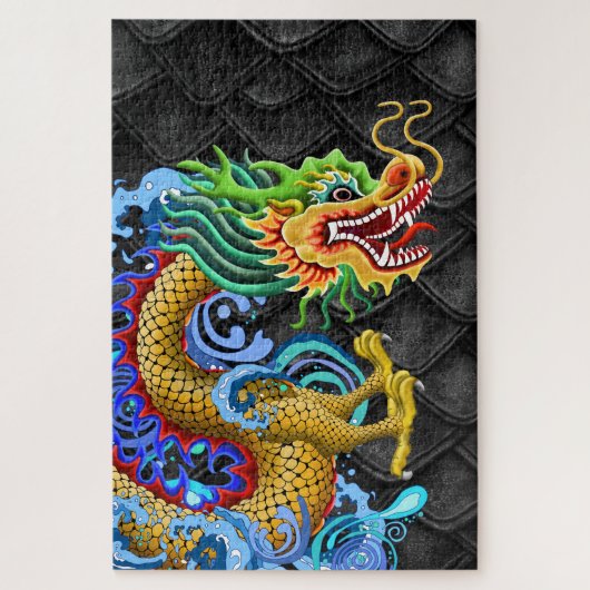 Gold en Green Dragon Legpuzzel (Verticaal)