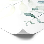 Gold en Green Elegant Botanical Weddenschap Welkom Poster (Hoek)