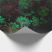 Gold en Green Floral Cadeaupapier (Hoek)
