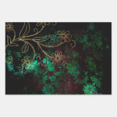 Gold en Green Floral Inpakpapier Vel (Voorkant)
