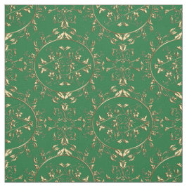 Gold- en Green Holiday Damask-afdrukken Stof