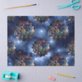 Gold en Green Mandala op de loskoppeling van Dark  Tissuepapier (Craft)