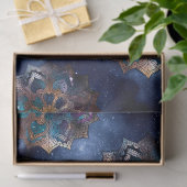 Gold en Green Mandala op de loskoppeling van Dark  Tissuepapier (Geschenk)