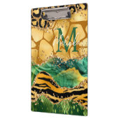 Gold en Green Safari Animal Print Agate Klembord (Links)