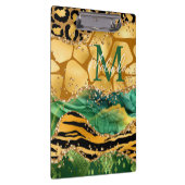 Gold en Green Safari Animal Print Agate Klembord (Rechts)