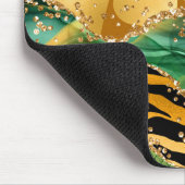 Gold en Green Safari Animal Print Agate Muismat (Hoek)