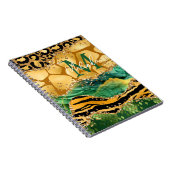 Gold en Green Safari Animal Print Agate Notitieboek (Rechterzijde)