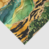 Gold en Green Safari Animal Print Agate Tissuepapier (Detail)