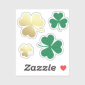 Gold en Green Shamrock Happy St Patrick's Day Sticker (Vel)