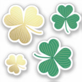 Gold en Green Shamrock Happy St Patrick's Day Sticker (Voorkant)