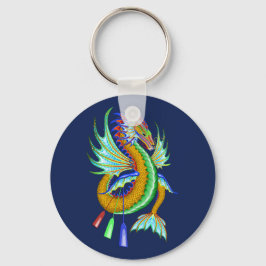 Gold en Green Water Dragon Boat Racing Sleutelhanger