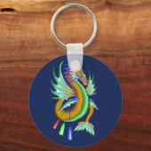 Gold en Green Water Dragon Boat Racing Sleutelhanger (Voorkant)